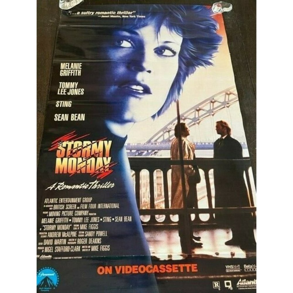 Movie Theater Cinema Poster vtg Lobby Card 1989 Stormy Monday Tommy Lee Jones